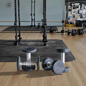 ดัมเบลยางเคลือบ PU สีดำ น้ำหนัก 10 กก. 25 กก. สำหรับออกกำลังกายแขน ชุดดัมเบลสำหรับฟิตเนสเชิงพาณิชย์ - Product Image 5