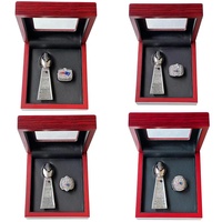 Ensemble de bagues de championnat de football des Patriots de la Nouvelle-Angleterre 2001-2018, très demandé, haute qualité, classique, en alliage plaqué argent, 6 pièces
