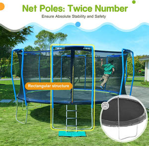 Vente en gros de trampoline pour enfants équipement de terrain de jeu extérieur rose bleu terrain de jeu pour enfants de grande taille et trampoline trampoline rond de parc - Product Image 4