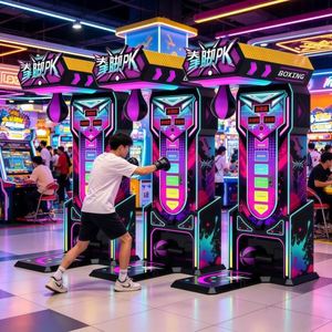 เครื่องเกมชกมวยแบบต่อยและเตะ  เครื่องทดสอบความแข็งแรง  เครื่องเล่นวิดีโอเกมหยอดเหรียญ  อุปกรณ์บันเทิงในร้านเกม - Product Image 4