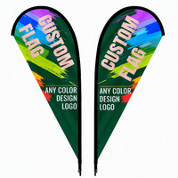 Drapeau en forme de larme personnalisé pour événements sportifs, bannière en forme de larme, drapeau promotionnel en polyester tricoté pour exposition, vente en gros