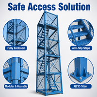 Tour d'accès modulaire en acier pour chantier de construction moderne, cage de sécurité, capacité 500 kg, pour ponts, tunnels, fosses de fondations et bâtiments