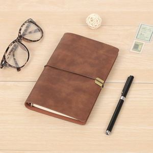 Newest Standard Size Brown Leather Printed Organizer/Planner Journal Travelers Notebook A5 A6 Travel Diary Inserts Binder Clip - Product Image 1