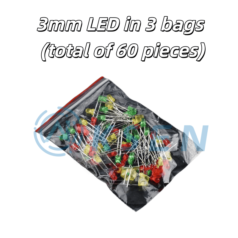 AI-KSEN 3MM/5MM LED Package LED Light Component Package Red Green ...