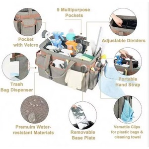 Free Sample Household <b>Cleaning</b> <b>Caddy</b> Tote <b>Cleaning</b> Supplies Storage Organizer Multi Pockets Tool Carrying Bag with Shoulder - Product Image 6