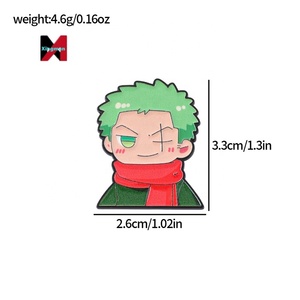 เข็มกลัดโลหะ<span class=keywords><strong>วันพีซ</strong></span> อนิเมะญี่ปุ่น ลูฟี่ โซโล ซันจิ ทำจากโลหะผสม - Product Image 2