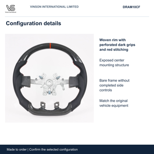 Volant en fibre de carbone pour Dodge Ram 1500, configuration sélectionnée avec centre ouvert DRAM10CF - Product Image 2
