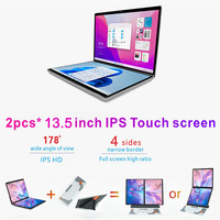 Ordinateur portable professionnel à double écran tactile 14'' + 14'' IPS, neuf, 16 Go de RAM, 128 Go, 256 Go, 512 Go SSD, ordinateur portable à double écran