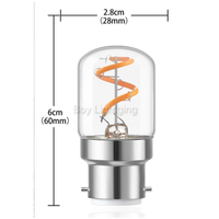 Ampoule LED flexible à filament miniature de petite taille E27 2W en verre ambré 230V
