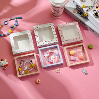 Boîte à bijoux en PVC personnalisée en gros, imprimée avec des dessins animés mignons, pour bracelets, colliers et accessoires pour cheveux, emballage cadeau en papier