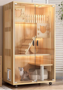 Подгонянная Роскошная Экологичная деревянная клетка для домашних животных, дышащая и удобная кровать, пещера, твердый стиль для кошек и собак - Product Image 5