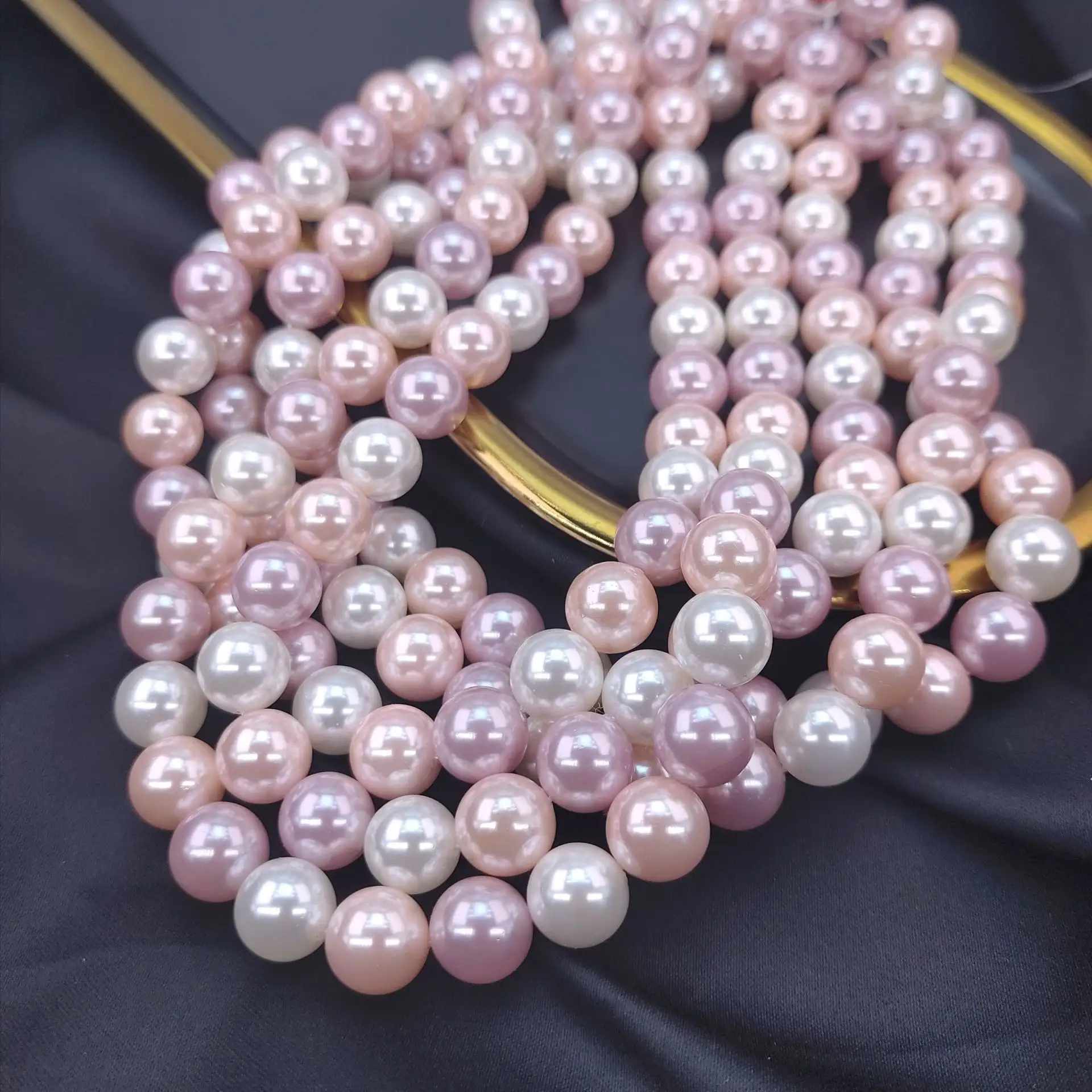 Lan Guang all'ingrosso 6-12MM Mix colorato di perle di conchiglie naturali sfuse alla rinfusa rotonda attraverso il foro perle per la creazione di gioielli fai da te