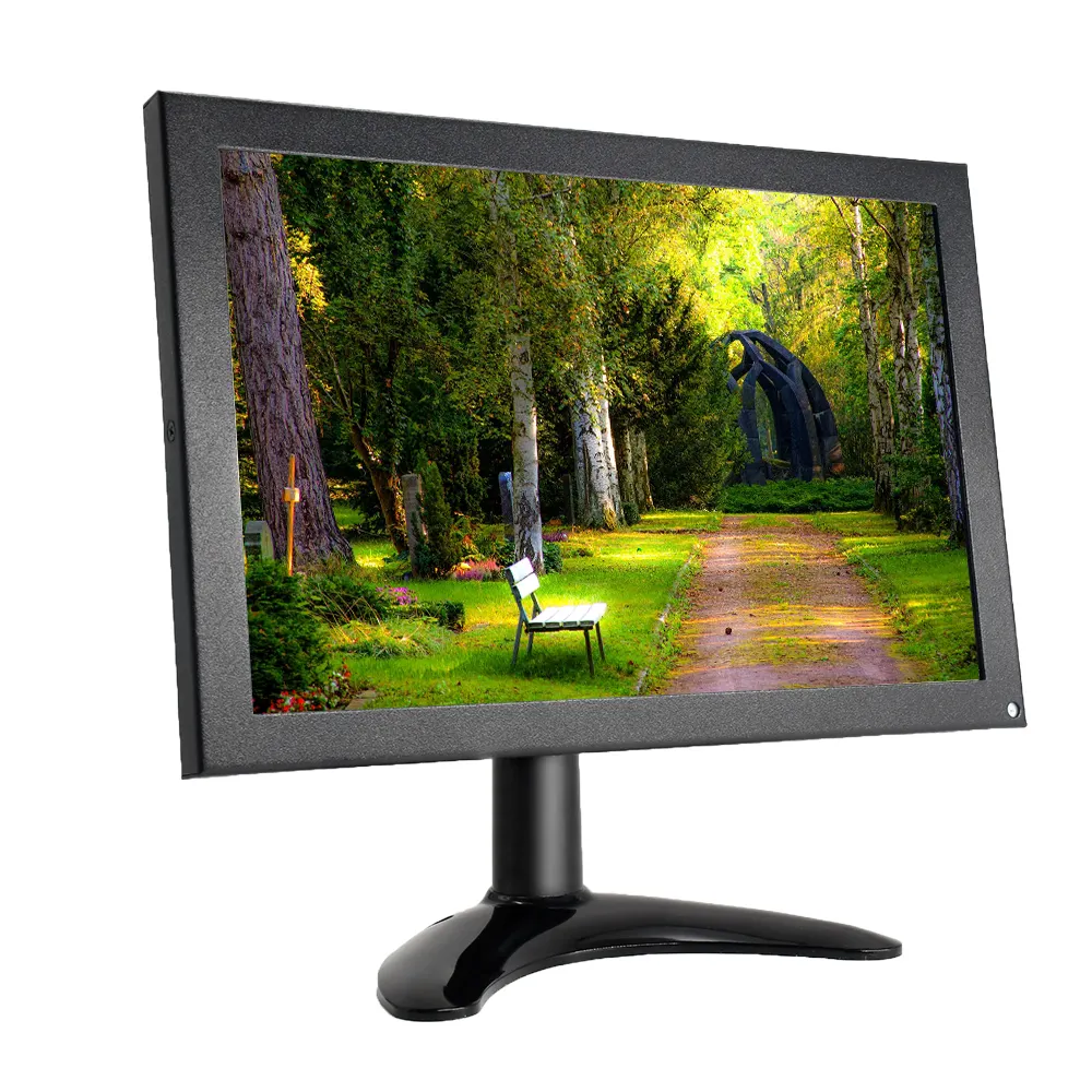 Monitor LCD 10.1 inci, Monitor komputer layar sentuh casing logam layar lebar Monitor industri