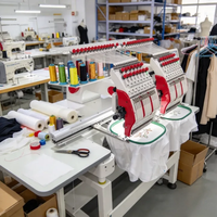 Machine à broder à double tête, commande informatique, unité de broderie textile industrielle