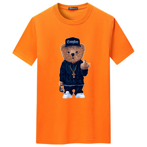 Tùy Chỉnh Mô Hình Bông Người Đàn Ông Đồ Họa T-<span class=keywords><strong>Shirts</strong></span> Người Đàn Ông S Quần Áo Áo Sơ Mi Thời Trang Cao Đường Phố Giá Rẻ Quá Khổ Gấu In Phim Hoạt Hình T Áo Sơ Mi - Product Image 5