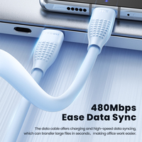Kabel Pengisian Daya Toocki 100W USB-C ke USB-C  480Mbps Sinkronisasi Data Kecepatan Tinggi Desain Fleksibel dan Tahan Lama Bahan TPE untuk Rumah