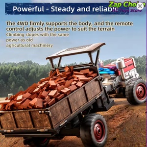 Tracteur RC JJRC C8836 1/12 4WD entièrement proportionnel 2.4G avec fumée, LED et son, prêt à l'emploi (RTR), 3.7V 500mAh, véhicule agricole rétro, jouet cadeau pour adulte - Product Image 5