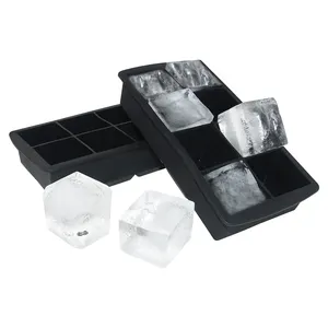 BHD Durable Easy Release BPA free Premium Silicone Ice Ball Maker 8 Cavity Whiskey Ice Cube Tray Mold for Freezer