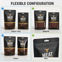 Bolsa Transparente Personalizada para Snacks de Carne, Impresa, de Alta Barrera, a Prueba de Humedad, Resellable, para Carne Seca de Res y Pollo, Venta al por Menor Tropical