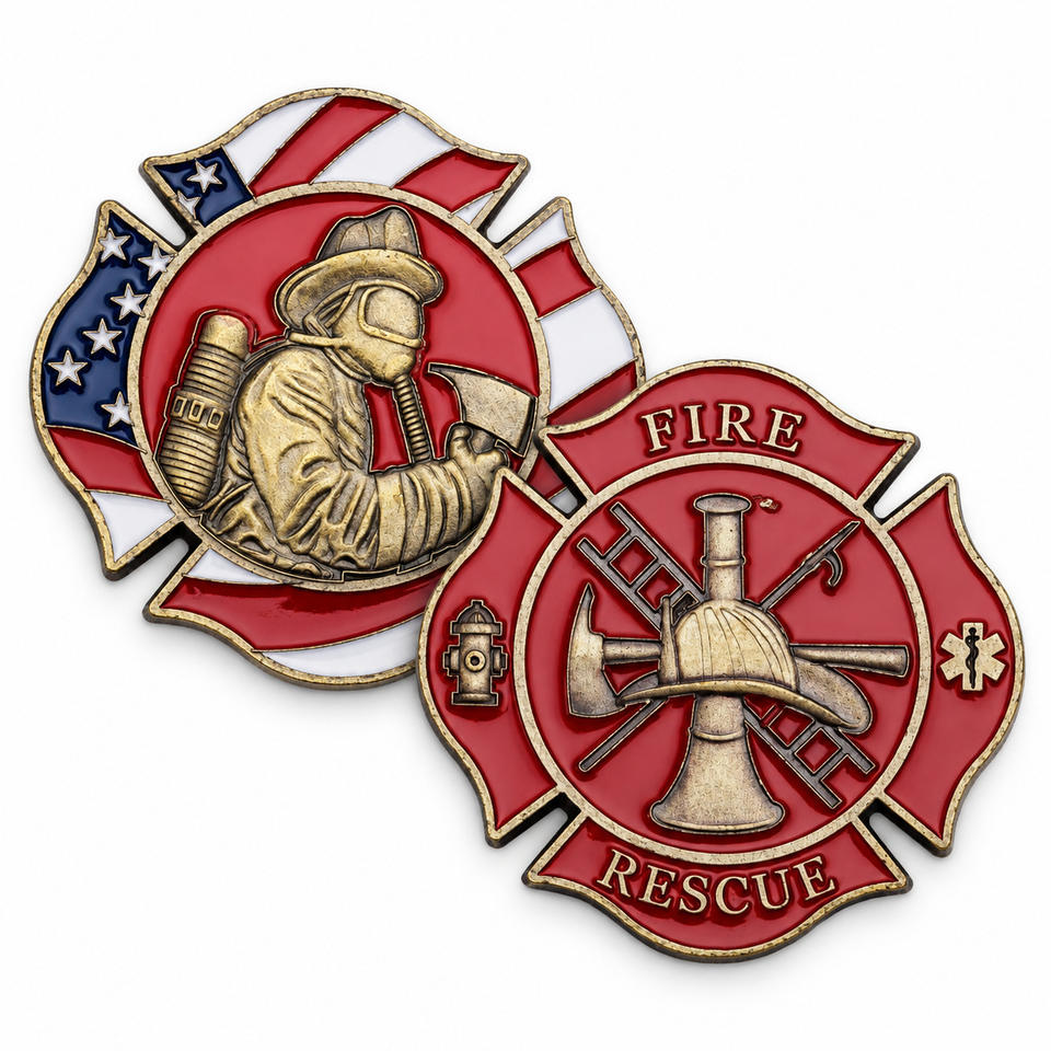 St. Florian Patron Saint of Firefighter Prayer Coin Thin Red Line US ...