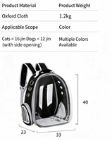 Sac à dos transparent pour chat, respirant, portable, à double bandoulière, grande capacité, cage de transport aérien pour animaux de compagnie, vente en gros