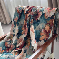 Tela Jacquard con pintura al óleo de flores, ropa de contorno rígido, media falda, bolsa, Textiles para el hogar, hilo tejido, técnica teñida, tapicería
