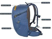 Mochila de Senderismo Impermeable de 24L, Resistente al Desgarro, de Nailon, para Actividades al Aire Libre, con Cinturón de Cadera Acolchado y Panel Trasero Ventilado