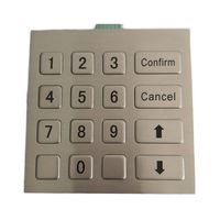Keypad Kios Desktop Logam 16-Tombol Tahan Air dan Anti-Vandalisme IP65, Kompatibel dengan USB atau PS/2 untuk Aplikasi ATM