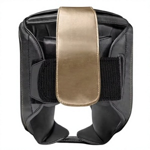 Casque de boxe noir et or en cuir PU avec fermeture à boucle réglable, visière transparente de protection, 7 aérations, unisexe adulte - Product Image 3