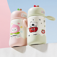 Seaygift 300/500ml Mini Termos Lucu Motif Apel dengan Tutup Stainless Steel untuk Dewasa, Vacuum Insulated Anti Bocor Dinding Ganda untuk Pesta
