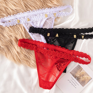 Bayan külot dantel Thongs çiçek bayanlar T geri alçak külot iç çamaşırı seksi yüksek kaliteli kirpik kalp G-string iç çamaşırı - Product Image 5