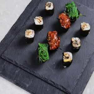Juego de Platos Rectangulares Redondos de <span class=keywords><strong>Pizarra</strong></span> <span class=keywords><strong>Negra</strong></span> Estilo Japonés, Platos de Sushi Lisos para Restaurante - Product Image 5