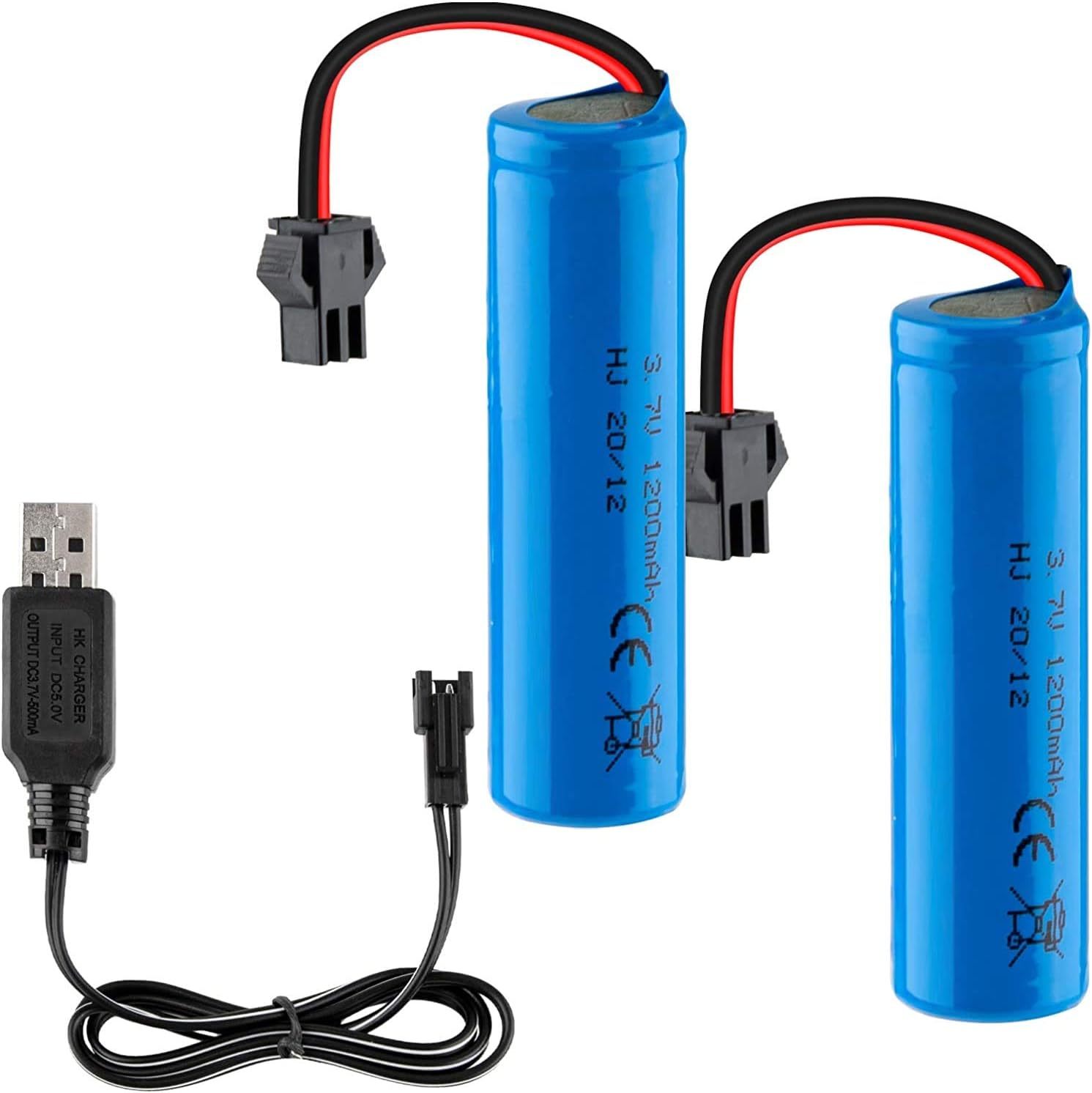 2x Zeee 2S Li-ion Battery 2000mAh 7.4V Battery with SM 2P Connector USB