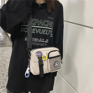 Casual Crossbody <strong>Bag</strong> Women's Sports Medium Harajuku Style Single-Shoulder Student <strong>Mobile</strong> Phone Canvas Zipper Closure Chest <strong>Bag</strong> - Product Image 2