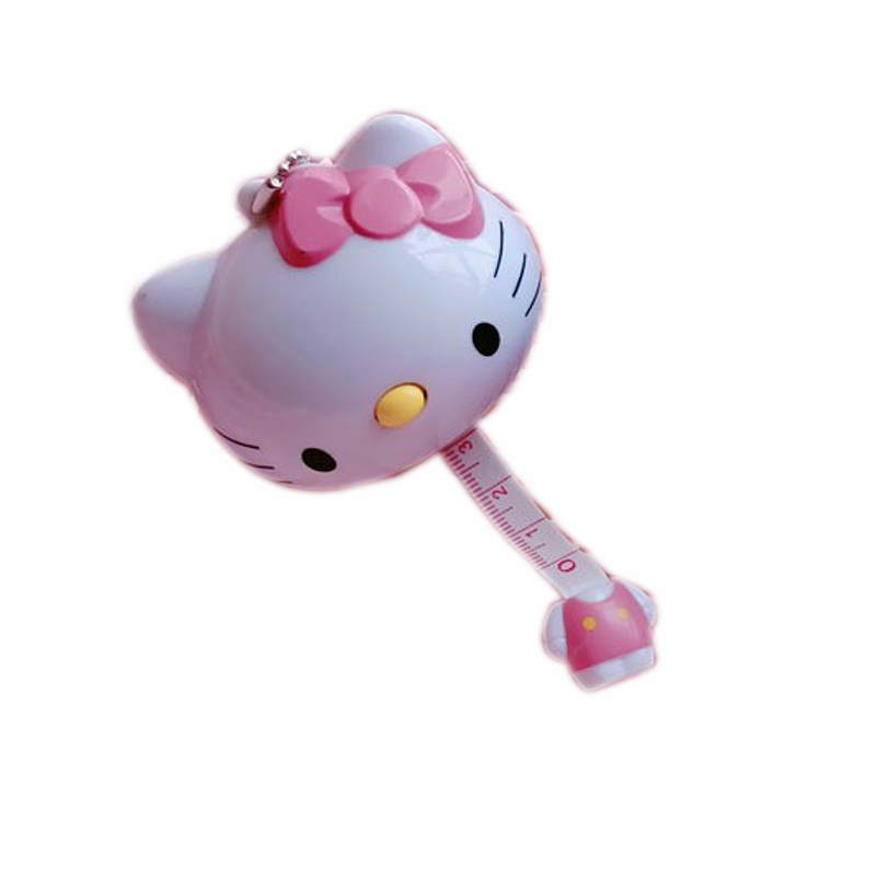 V-T09-16 оптовая продажа Лучший розовый hello kitty Мини мультфильм форма ткани рулетка с брелком
