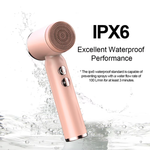 แปรงทำความสะอาดผิวหน้าแบบหมุนได้ ซิลิโคน IPX7 ชาร์จด้วย USB พร้อมไฟ LED สำหรับทำความสะอาดรูขุมขน อุปกรณ์ดูแลผิว - Product Image 2