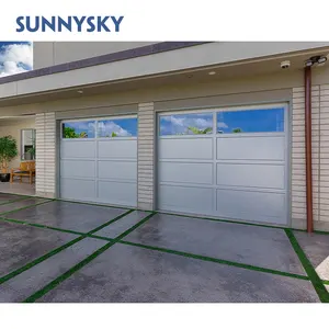 Sunnysky Garage Door Automatic Hidden Double Car Lift Overhead Sectional Pedestrian Garage Doors