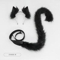 Ensemble oreilles et queue de chat en peluche, bandeau oreilles de chat, queue de renard, accessoire complet pour costume de cosplay, performance scénique