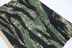 Desert Tiger Stripe Nylon Cotton Fabric Ripstop Camouflage Fabric For Uniform