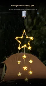 Holiday Star <b>Lights</b> Warm Color IP54 Waterproof Rechargeable Solar Powered LED Christmas Decoration Outdoor - Product Image 3
