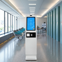 Système d'affichage intelligent de numéros de file d'attente avec écran tactile 21,5 pouces Wintronix YCPDL32 pour banques, montage au sol intérieur