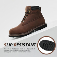 Botas de Trabajo de Seguridad de 6 Pulgadas para Construcción - Cuero Impermeable con Resistencia al Deslizamiento
