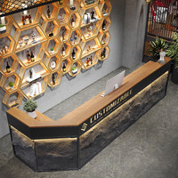 Comptoir de bar en bois massif de style chinois, écologique, durable, rétro, créatif, personnalisé, pour spa, bien-être, bureau