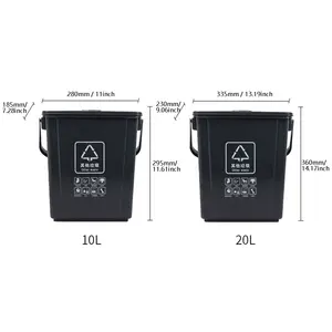 Kapalı kompost kova iç kova astarı ve gıda atıkları için karbon filtre, geri dönüşüm kutusu içerir
