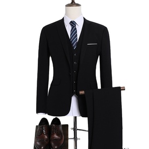 Fabricante <span class=keywords><strong>barato</strong></span> hombres trajes 3 piezas Blazer chaleco pantalones conjunto formal boda negocios hombres trajes - Product Image 1