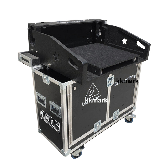 Kkmark Flight Road Flip Case for Behringer Wing Digital Mixer Console with 1RU Rack Space Doghouse Laptop Bracket Holder Arm
