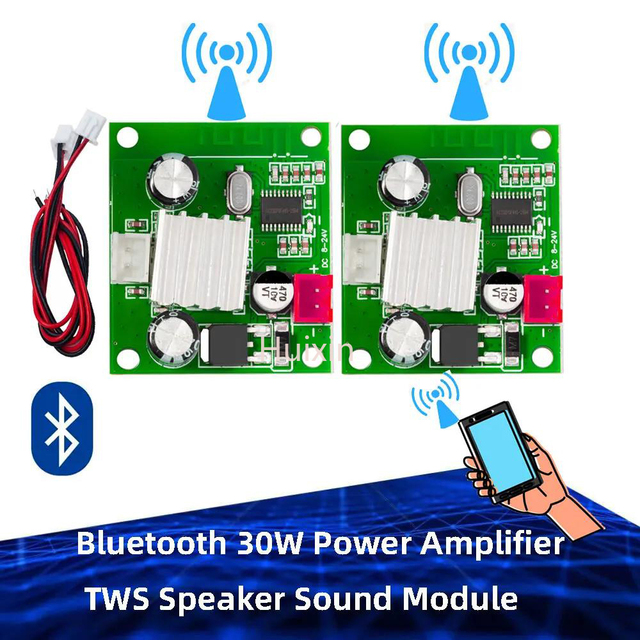 Hot 1~2PC 30W TWS BT5.2 Amplifier Board 2.0CH Hi-Fi Stereo Audio Module With DSP EQ Control For Wireless Speaker Home Theater
