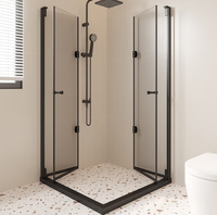 Pintu gulung kamar mandi apartemen kecil layar kamar mandi sederhana keseluruhan kaca kamar mandi pemisah kering dan basah