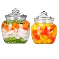 Offres Spéciales cuisine ménage hermétique bonbons maïs cornichon conteneur de stockage des aliments gaufrage bocal en verre ensemble de bidons avec couvercle en verre