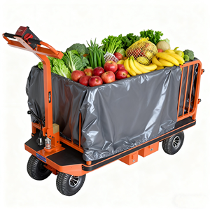 รถเข็นสแตนเลสพับได้4ล้อระบบไฟฟ้าแบบมือถือ113น้ำหนัก500กก. สำหรับการขนส่งทางไปรษณีย์ในคลังสินค้า - Product Image 4